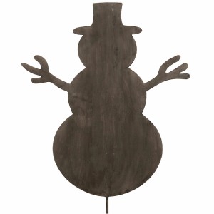 Metalowy bałwan ozdoba ogrodowa do wbicia szary loft 120 cm