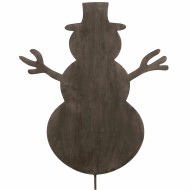 Metalowy bałwan ozdoba ogrodowa do wbicia szary loft 120 cm