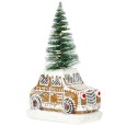 Figurka piernikowe auto z choinką LED dekoracja świąteczna 16 cm