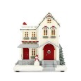 Figurka domek zimowy LED biała dekoracja świąteczna 26 cm