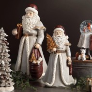 Figurka świąteczna Mikołaj szary 26 cm dekoracja