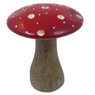 Figurka drewniana grzybek muchomor czerwony 6 cm