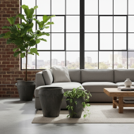 Doniczki metalowe loft komplet 2 szt. szare duże