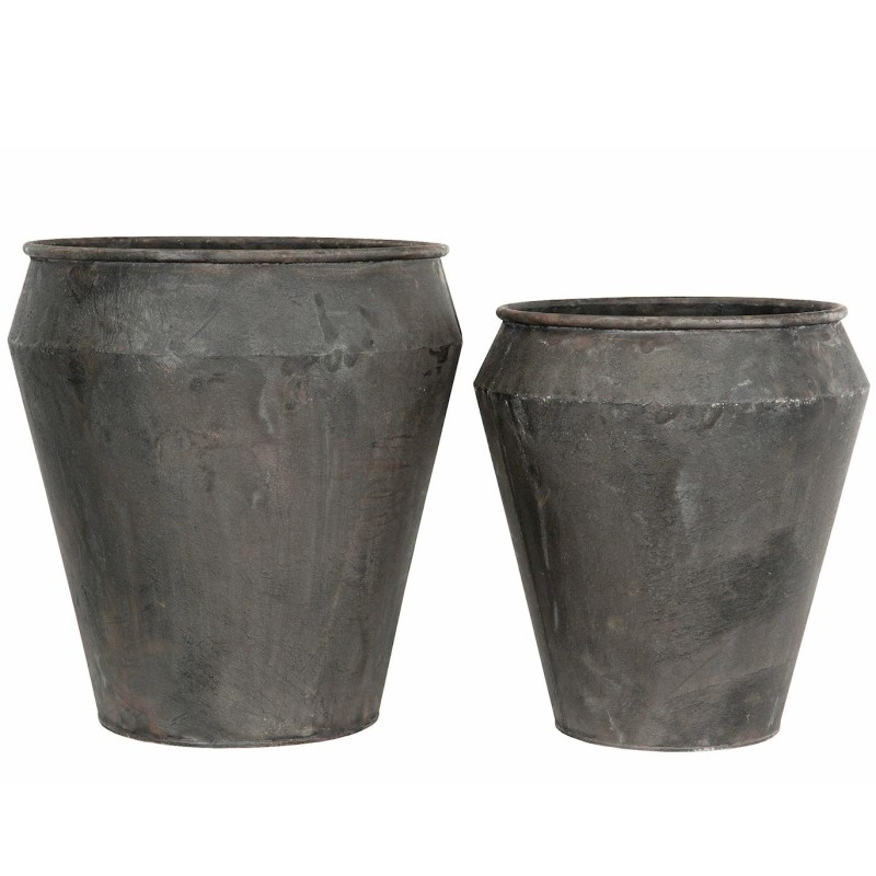 Doniczki metalowe loft komplet 2 szt. szare duże