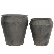 Doniczki metalowe loft komplet 2 szt. szare duże