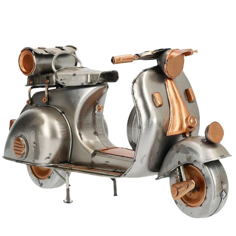 Figurka metalowa skuter srebrny 30 cm