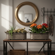 Doniczki metalowe korytka loft komplet 2 szt. szare