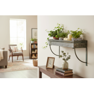 Półka metalowa loft retro antyczny zielony 56 cm