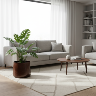 Komplet Trzech Dużych Metalowych Donic - Styl Loft - Rdzawy Brąz z Połyskiem