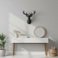 Trofeum jelenia czarne matowe 48 cm dekoracja ścienna