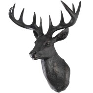 Trofeum jelenia czarne matowe 48 cm dekoracja ścienna