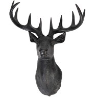 Trofeum jelenia czarne matowe 48 cm dekoracja ścienna