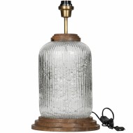 Lampa stołowa drewniano-szklana 48 cm bez klosza E27