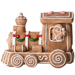 Figurka pociąg z pierników ceramiczny 18 cm dekoracja świąteczna