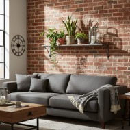 Półka ścienna metalowa loft szara 120 cm duża industrialna