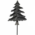 Ozdoba choinka metalowa na patyku do doniczek czarny mat 5 cm