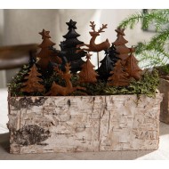 Ozdoba choinka metalowa na patyku do doniczek czarny mat 5 cm