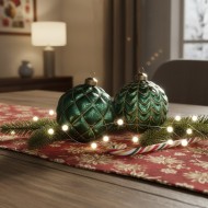 Bombki Zielone Szklane Okrągłe 2 szt. | Skandi.pl