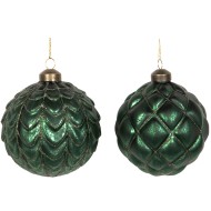 Bombki Zielone Szklane Okrągłe 2 szt. | Skandi.pl
