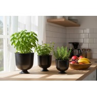 Osłonki metalowe czarne mat komplet 3 szt. dekoracyjne Pokal