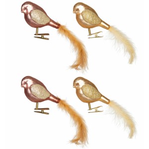 Szklane Ptaszki na Klipsie Zawieszki 4 szt. | Skandi.pl