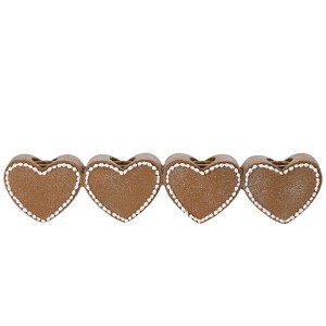 Świecznik piernikowe serca na 4 świece stołowe dekoracja świąteczna 35 cm