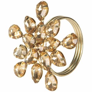 Serwetnik pierścień złoty glamour z kryształkami dekoracyjny