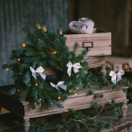 Drewniany organizer pudełko z przegródkami 3-komorowy z uchwytem