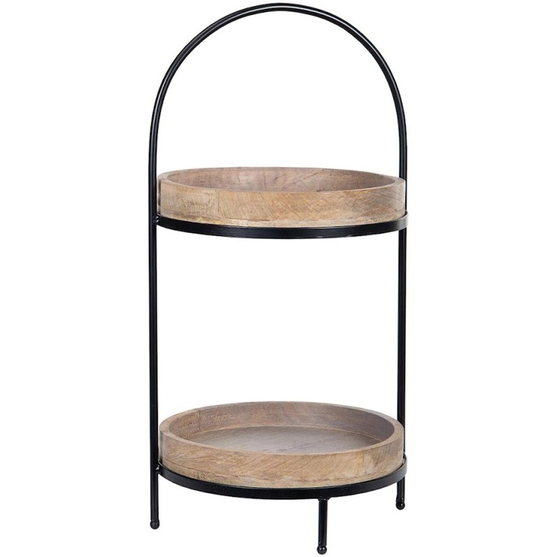 Patera drewniana loft dwupoziomowa na owoce i dekoracje