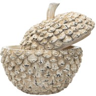 Pudełko dekoracyjne szyszka beżowe organizer na biżuterię prezent