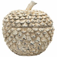 Pudełko dekoracyjne szyszka beżowe organizer na biżuterię prezent