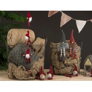 Kosze metalowe loft stare złoto zestaw 2 sztuki do przechowywania