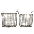 Kosze metalowe loft stare złoto zestaw 2 sztuki do przechowywania