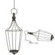 Lampion wiszący metalowy loft szary do świec ogród wnętrze