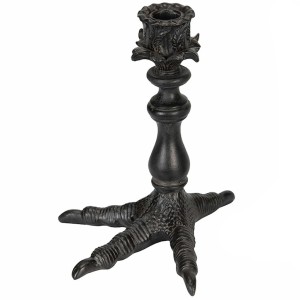 Świecznik czarny ptasia łapa noga kandelabr gotycki loft 20cm