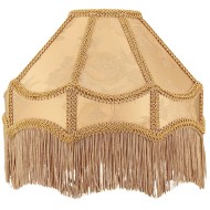 Abażur do lampy beżowy retro z frędzlami 30cm E27 E14 wiszącej stojącej
