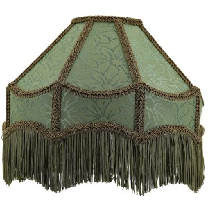 Abażur do lampy zielony retro z frędzlami 30cm E27 E14 wiszącej stojącej
