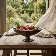 Misa metalowa na owoce brązowa loft duża 43cm na nóżce