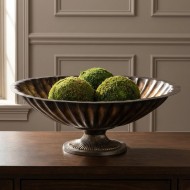 Misa metalowa na owoce brązowa loft duża 43cm na nóżce