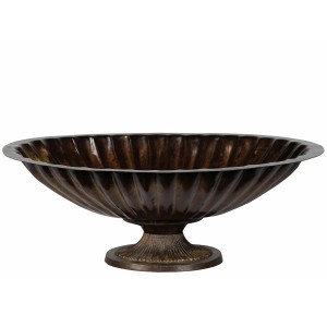 Misa metalowa na owoce brązowa loft duża 43cm na nóżce
