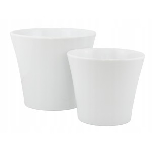 KOMPLET BIAŁYCH DONICZEK ceramika