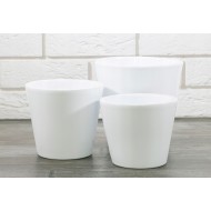 KOMPLET BIAŁYCH DONICZEK ceramika