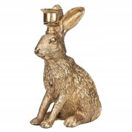 FIGURKA WIELKANOCNA ŚWIECZNIK ZAJĄC złoty