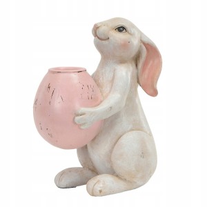 FIGURKA ŚWIECZNIK WIELKANOCNY ZAJĄC wys. 14cm