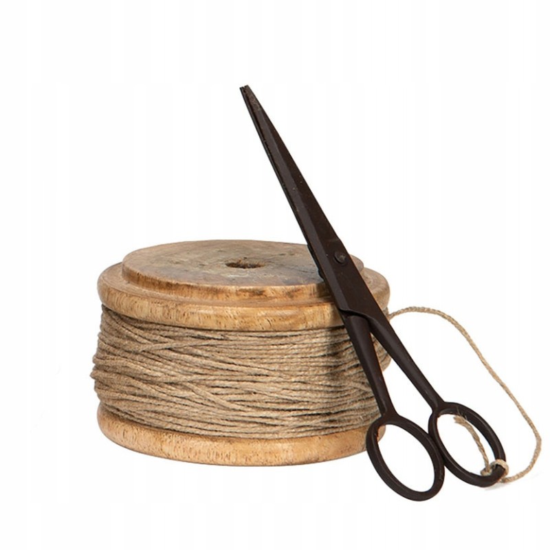 SZNUREK JUTOWY kolor beżowy 21M z nożyczkami