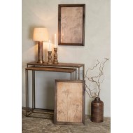 STARY OBRAZ NA PŁÓTNIE NATURA KWIATY BOHO DREWNO JODŁY 65x45cm do salonu