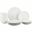 Serwis obiadowy biały ceramiczny 18 elementów dla 6 osób nowoczesny zestaw