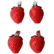 Obciążniki do obrusu truskawki klipsy na wiatr zestaw 4szt ogrodowe