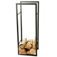 Stojak na drewno kominkowe metalowy loft czarny mat 80cm
