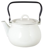 Dzbanek emaliowany biały 2,5L retro indukcja gaz z pokrywką